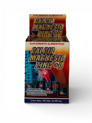 Tabletas economicas de calcio magnesio Zinc+D 100 pzas