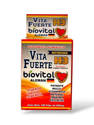 Tabletas economicas Vital Fuerte H3 100 pzas