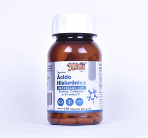 Cápsulas de acido hialuronico reforzado premium 150 pzas frasco