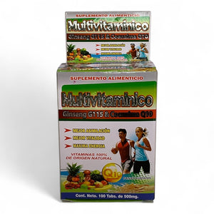Tabletas economicas Multivitaminico Ginseng G115 & Coenzima Q10 100 pzas
