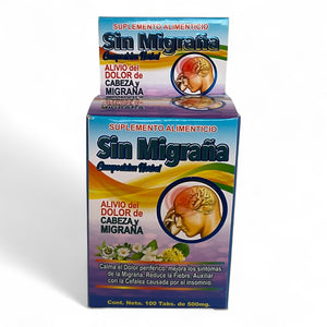 Tabletas economicas Sin Migraña 100 pzas