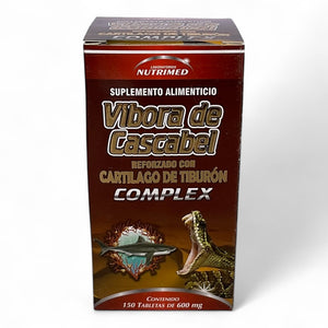 Tabletas de víbora de cascabel con cartílago de tiburón 150 pzas