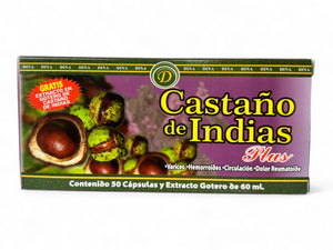 Capsulas + (extracto gotero GRATIS) de castaño de indias plus 50 pzas