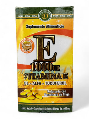 Cápsulas de gelatina blanda con Vitamina E 1000 1 mg 90 pzas