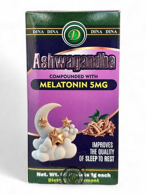 Tabletas de ashwagandha con melatonina 5mg 60 pzas capleta
