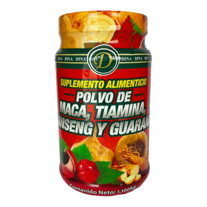 Colageno de maca reforzado con tiamina, ginseng y guarana en polvo 1.1kg bote